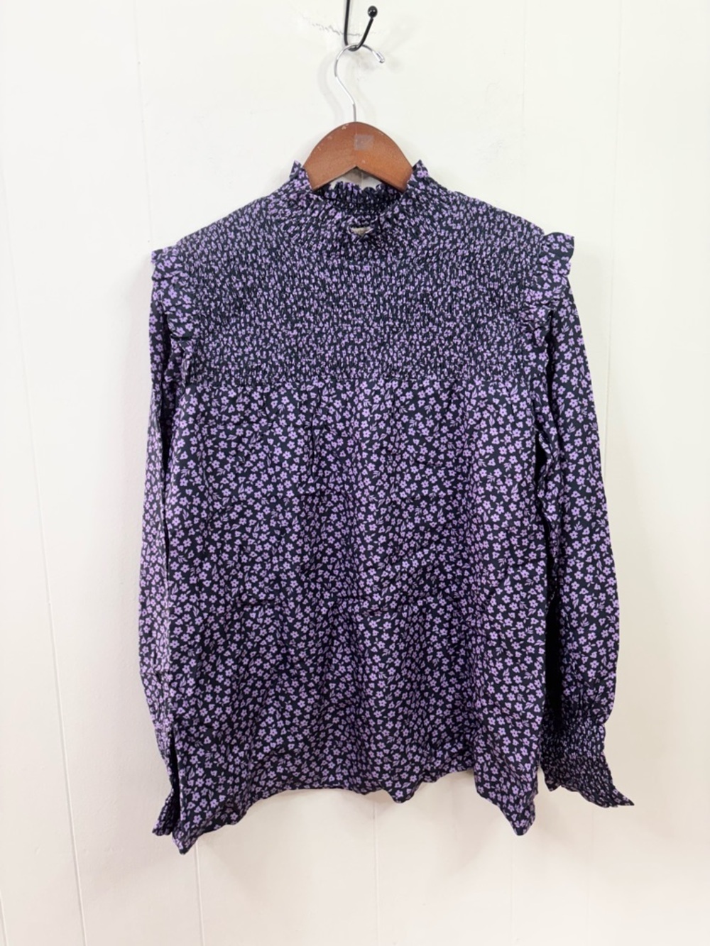 Barbour midhurst top smocked long sleeve floral size 12 new